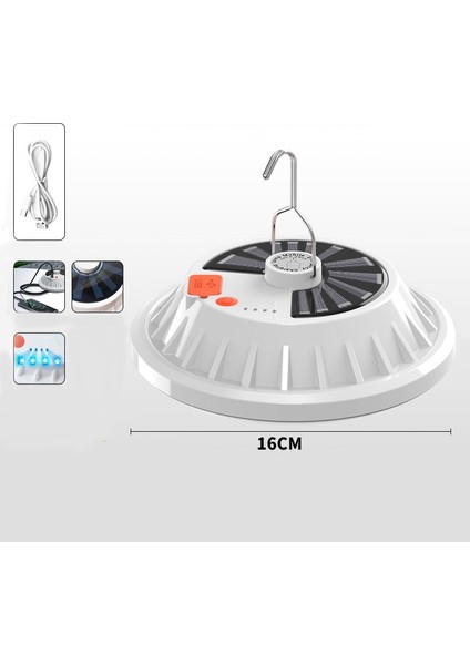 V62 Güneş Enerjisi 120 Led'ler Ufo Şarj Edilebilir Işık Ev Acil Ampul Açık Kamp Gece Pazarı Stall Işık (Yurt Dışından)