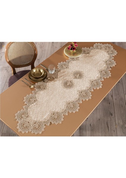 Kadife Dantelli Runner Glen Cappuccino fırsatları