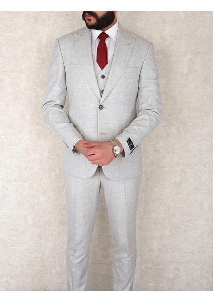 Slimfit Yelekli Drop 6 Takım-Gri