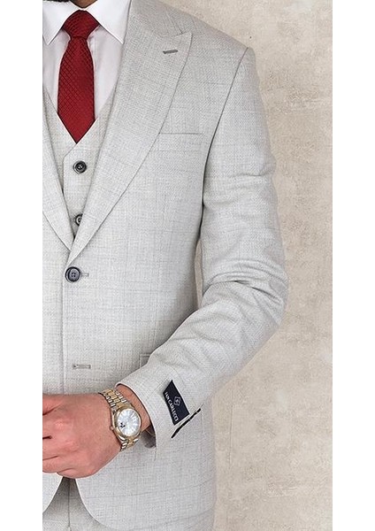 Slimfit Yelekli Drop 6 Takım-Gri