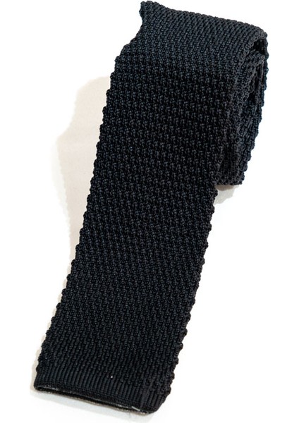 1.kalite Özel Desenli Örme Kravat-Siyah