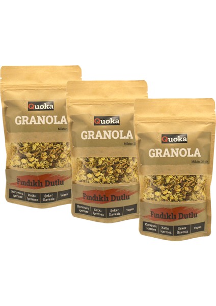 Quoka Fındıklı Dutlu Granola 3 x 200 gr