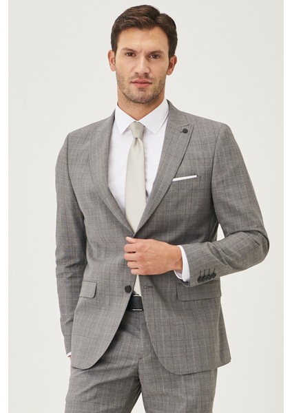 ALTINYILDIZ CLASSICS Erkek Gri Slim Fit Dar Kesim Takım Elbise