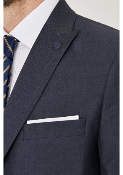ALTINYILDIZ CLASSICS Erkek Antrasit Slim Fit Dar Kesim Yelekli Desenli Takım Elbise modelleri