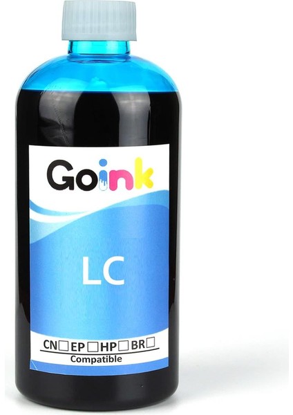 [goink] Kuşe / Karton Baskı Mürekkebi Light Cyan - Epson Uyumlu 500 ml