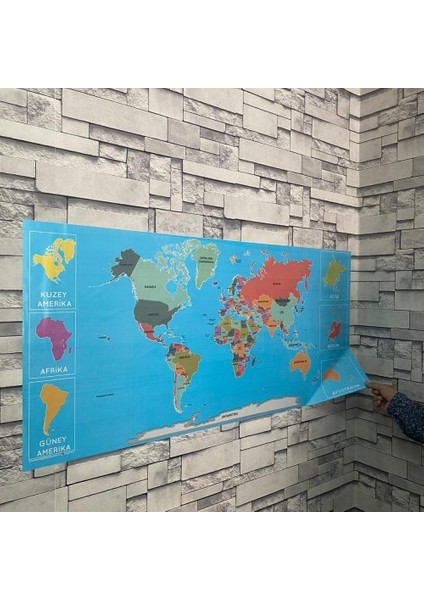 Dünya Haritası Küçük Renkli 56 x 118 cm