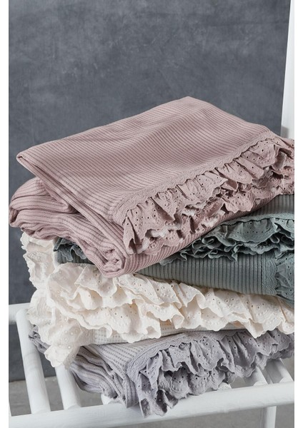 Alessa Çift Kişilik Pike Takımı %100 Organik Pamuk Jakarlı Pudra 220X240 cm fiyatları