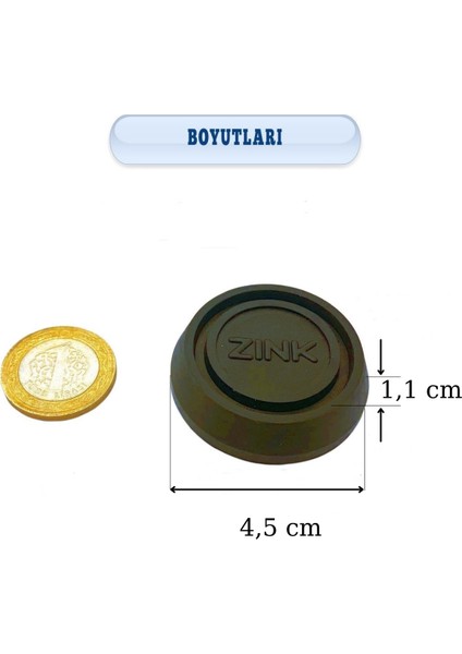 Çamaşır Makinesi vb. Kaydırmaz Titreşim Ayağı Stoper (4 adet)