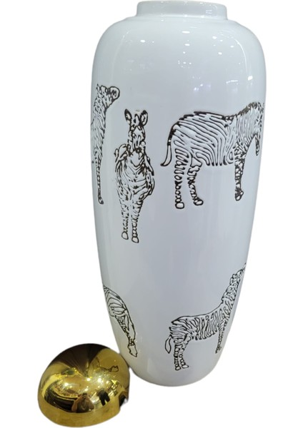 Siyah Beyaz Zebra Vazo