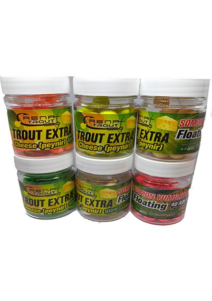 Renat Carp Somon Yumurtası Yüzen Alabalık Yemi Peynir Kokulu Simli 40 Adet fiyatları