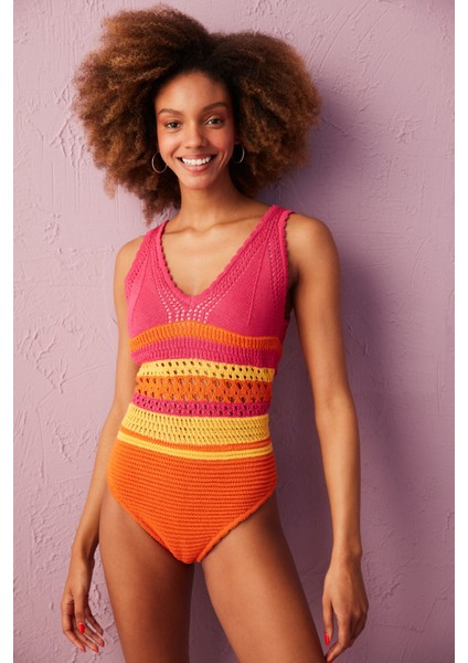 Çok Renkli Triko Leya Mayo modelleri