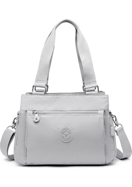 Krinkıl Kumaş Omuz Çantası BC 1125 - Açık Gri