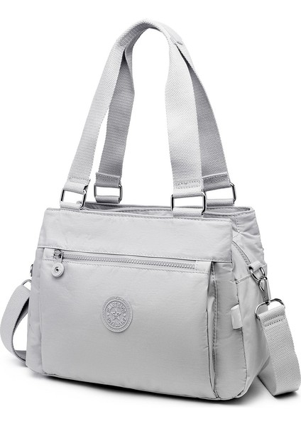 Krinkıl Kumaş Omuz Çantası BC 1125 - Açık Gri modelleri