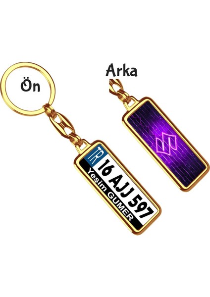 Kişiye Özel Suziki Neon Mor Logo Tema Plaka Anahtarlık