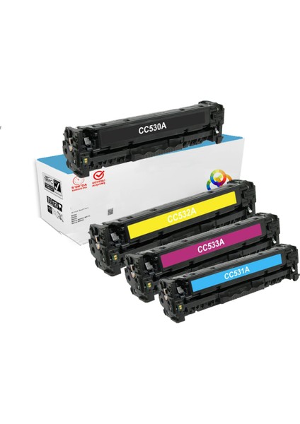 Hp 304A - Hp Colorlaserjet CP2025DN 1 Set Uyumlu Muadil Toner