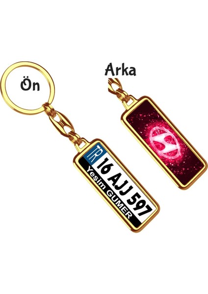 Kişiye Özel Hyundai Pembe Parıltı Logo Tema Plaka Anahtarlık