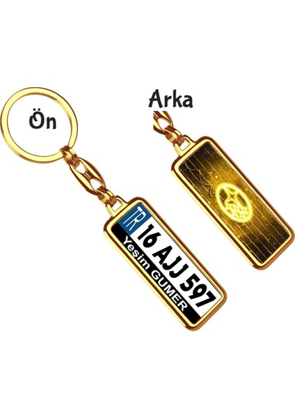 Kişiye Özel Subaru Neon Sarı Logo Tema Plaka Anahtarlık