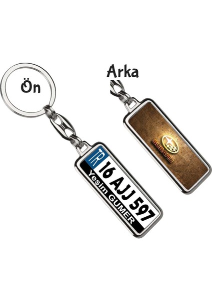 Kişiye Özel Subaru Altın Vıp Logo Tema Plaka Anahtarlık