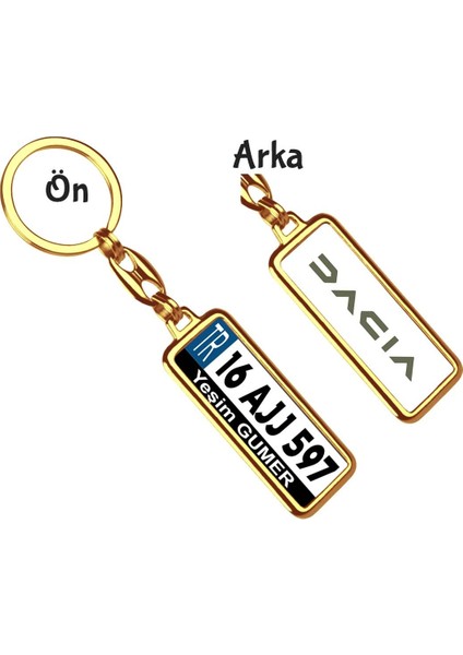 Kişiye Özel Dacia Yeni Logo Tema Plaka Anahtarlık