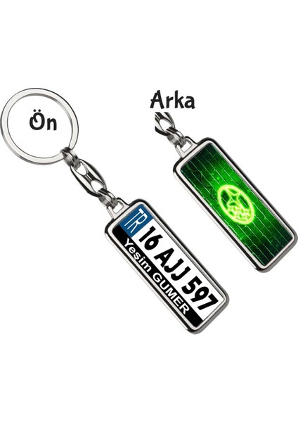 Kişiye Özel Subaru Neon Yeşil Logo Tema Plaka Anahtarlık