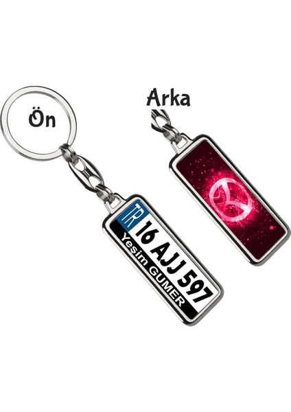 Kişiye Özel Mazda Parıltı Pembe Logo Tema Plaka Anahtarlık