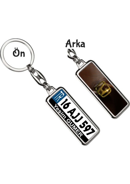 Kişiye Özel Honda Sarı Parıltı Logo Tema Plaka Anahtarlık