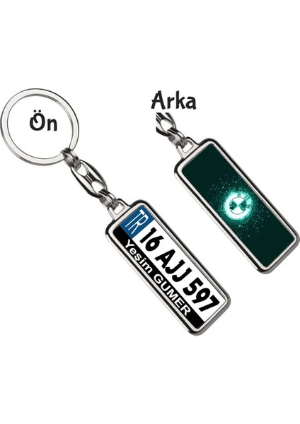 Kişiye Özel Bmw Neon Lights Turkuaz Logo Tema Plaka Anahtarlık