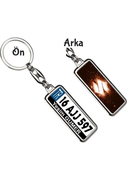 Kişiye Özel Suziki Parıltı Koyu Kahverengi Logo Tema Plaka Anahtarlık