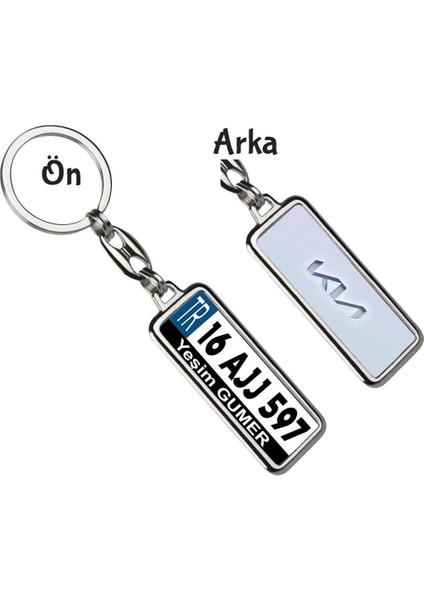 Kişiye Özel Kia 3D Logo Tema Plaka Anahtarlık
