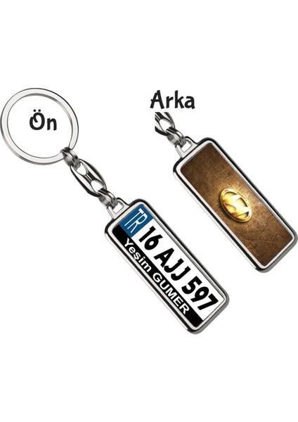 Kişiye Özel Hyundai Altın Vıp Logo Tema Plaka Anahtarlık