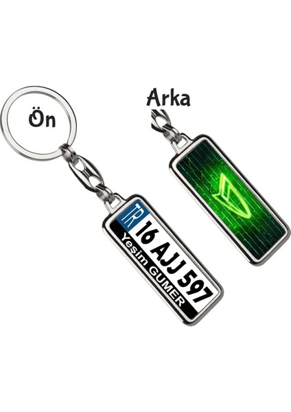 Kişiye Özel Daihatsu Neon Yeşil Logo Tema Plaka Anahtarlık