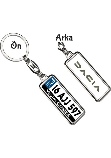 Kişiye Özel Dacia Yeni Logo Tema Plaka Anahtarlık