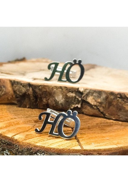 Kişiye Özel Ikili Harf Model 925 Ayar Model Erkek Hediyelik Kol Düğmesi