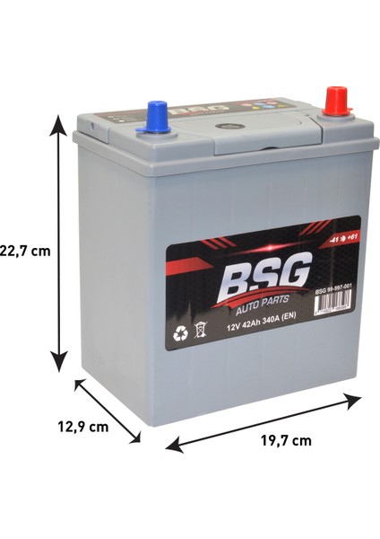12V 42Ah Ns40 Düz Starter Akü ( Üretim Tarihi: 2021 )