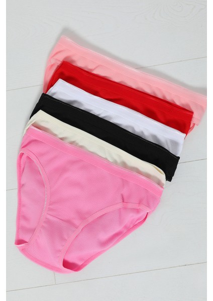 Renkli 6 Lı Bayan Külot ( 38-40 ) Uyumludur