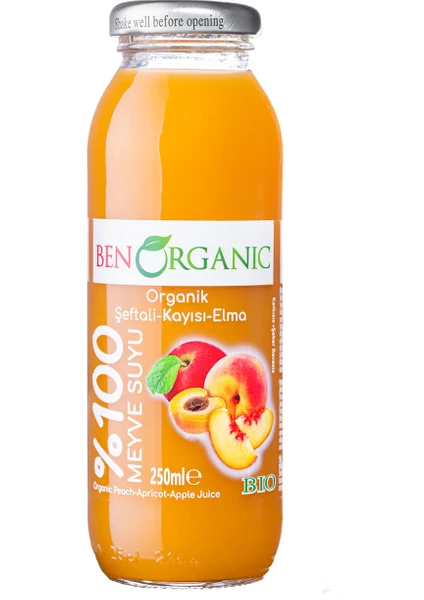 Ben Organic Şeftali-Kayısı-Elma Suyu 250 ml