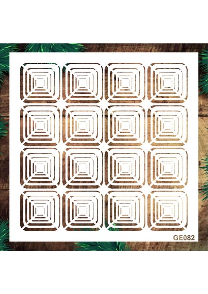 Geometrik Desenler Stencil Şablon (25X25) GE-082