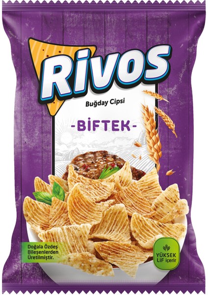 Rivos Buğday Cipsi (Biftek)- 3lü Paket