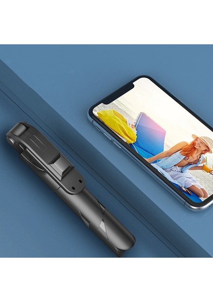 Ios ve Android Destekli Bluetooth Özellikli Kablosuz Mini Selfie Çubuğu - Siyah (Yurt Dışından)