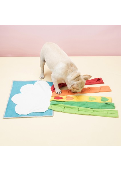 Gökkuşağı Şekilli Interaktif Bulmaca Besleme Mat Snuffle Mat 80 x 35 cm. Kedi Kipleri İçin Kedi Köpekler (Yurt Dışından) fırsatları