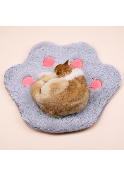 TG-PB0102 Sevimli Paw Şekli Peluş Pet Pad Yumuşak Sıcak Köpek Kedi Dinlenme Uyku Pedi Paspası - Gri (Yurt Dışından)