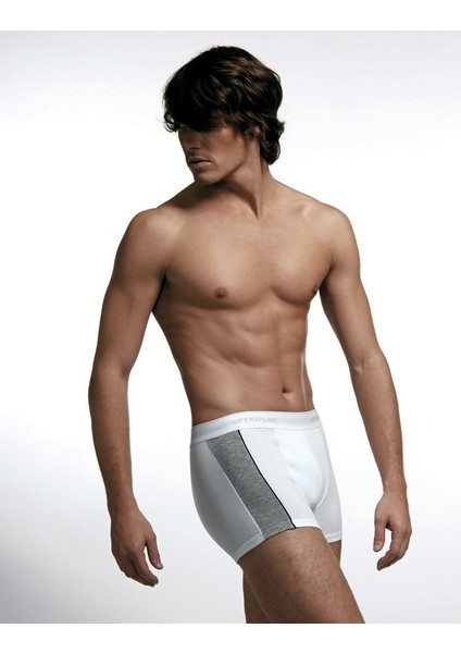 850 Pamuk Elestan Biyeli Erkek Boxer Gri 3 Adet