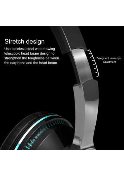 Kulak Üstü Uzun Pil Ömürlü Bluetooth Özellikli Kablosuz Oyun Kulaklığı (Yurt Dışından)