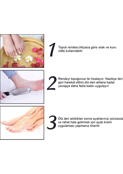 Paslanmaz Çelik Profesyonel Topuk Rendesi Törpü 28 Cm Ergonomik Kaymaz Sap ile modelleri