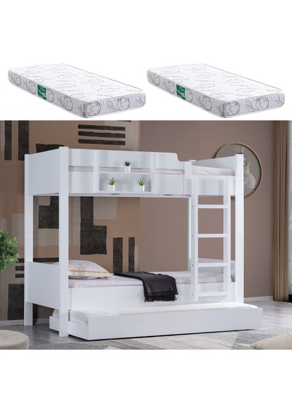 Asya Ayrılabilir Yavrulu Ranza + 2 Adet Comfort Yatak