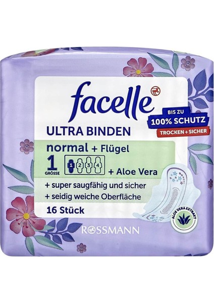 EKS Ticaret Facelle Ped Ultra Normal Kanatlı Aloe Veralı 16'Lı
