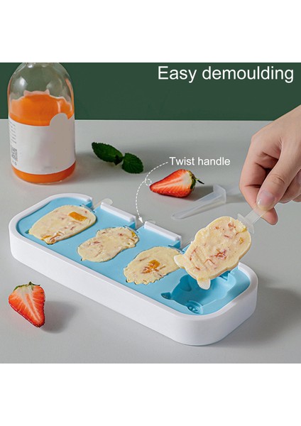 Dondurma Kalıp Yapışmaz 4 Kaviteler Silikon Dıy Karikatür Popsicle Kalıp (Yurt Dışından) fırsatları