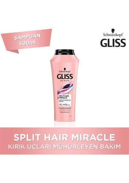 Split Hair Miracle Kırık Uçları Mühürleyen Şampuan - İyonik Kompleks ve Üzüm Çekirdeği Yağı ile 500 ml