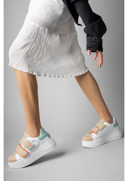 Tatrina Kalın Taban Bej Yeşil Kadın Sneaker fiyatları