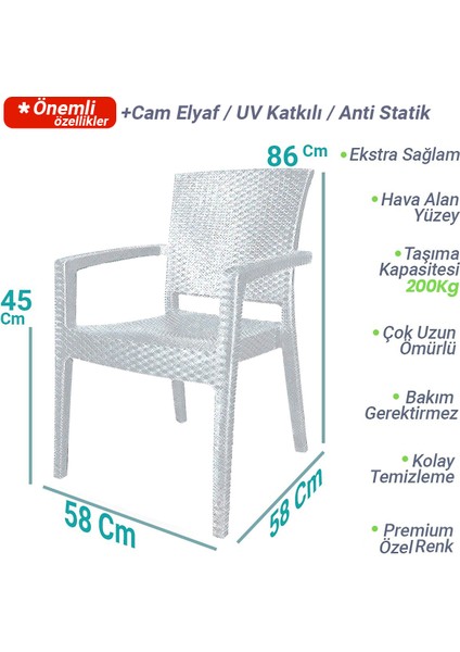 Rattan Masa Takımı 90x150 Camsız Masa 6 Kişilik Sandalye Seti Bahçe Balkon Teras Takımı